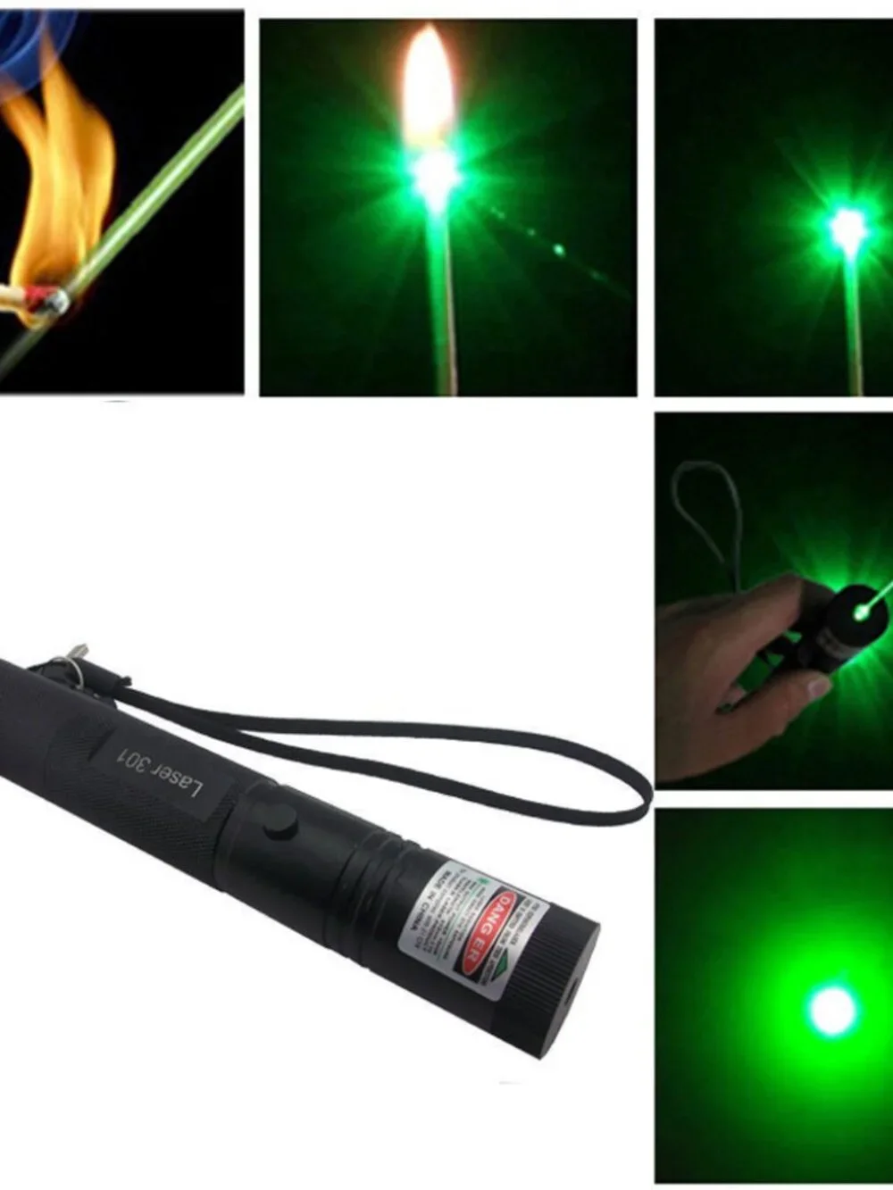 532nm Green Laser Pointer Lazer Pen High Power Visible Beam Light + Battery